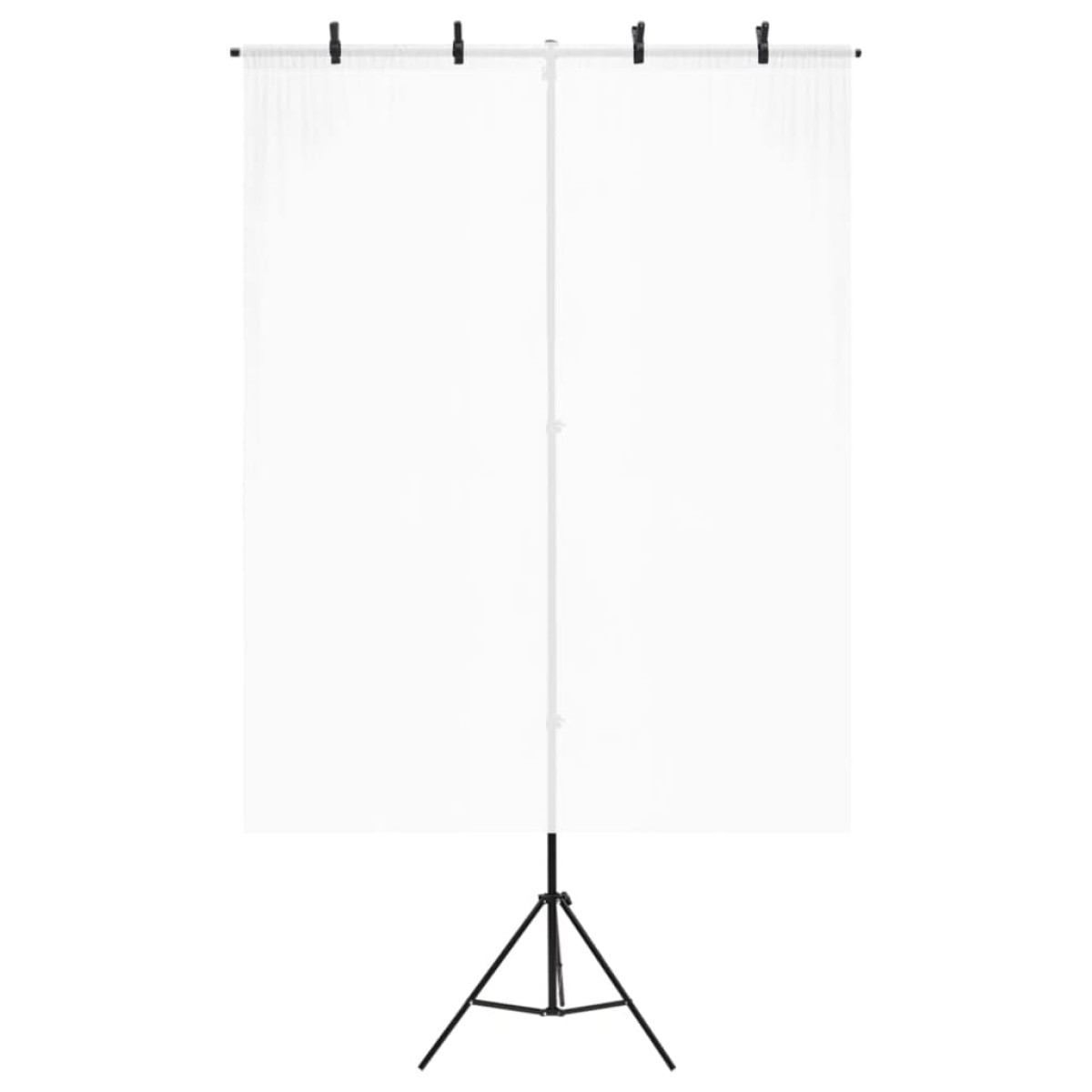 vidaXL Βάση Φόντου σε Σχήμα Τ Μαύρη 151x60x(70-200) εκ.