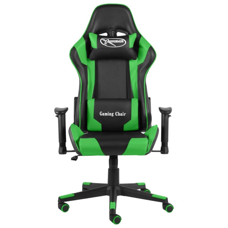 vidaXL Καρέκλα Gaming Περιστρεφόμενη Πράσινη PVC