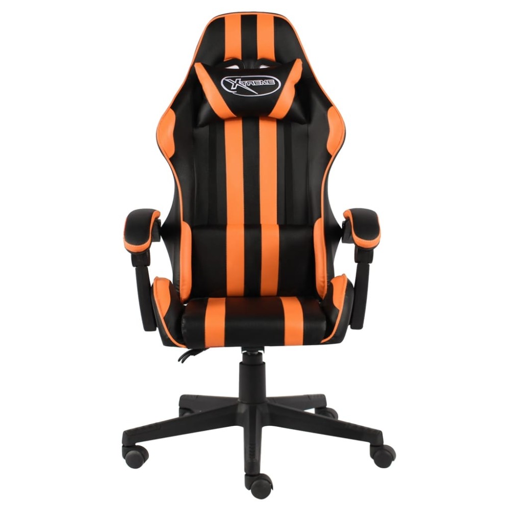 vidaXL Καρέκλα Racing Μαύρο / Πορτοκαλί από Συνθετικό Δέρμα