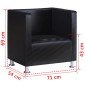 vidaXL Πολυθρόνα Cube Μαύρη από Συνθετικό Δέρμα
