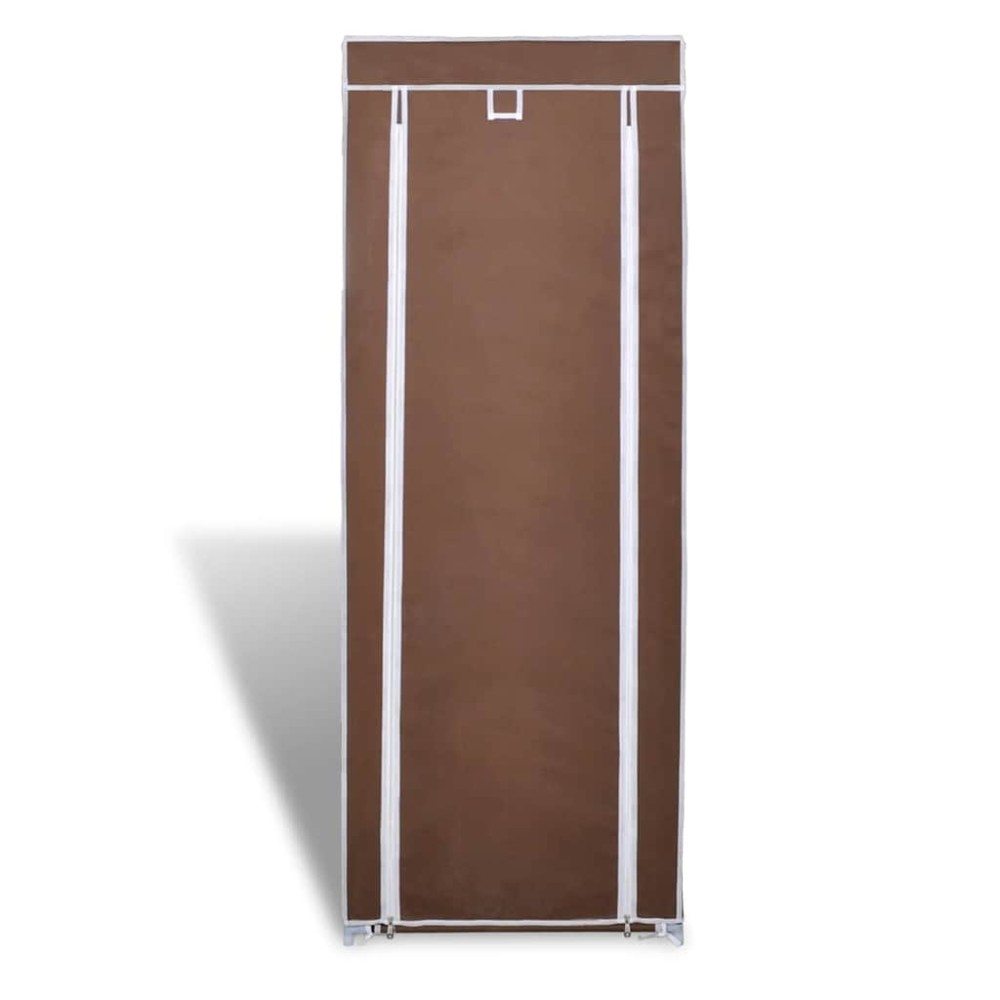 Υφασμάτινη παπουτσοθήκη με κάλυμμα 57 x 29 x 162 cm Καφέ