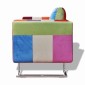vidaXL Πολυθρόνα Cube με Σχέδιο Patchwork και Πόδια Χρωμίου Υφασμάτινη