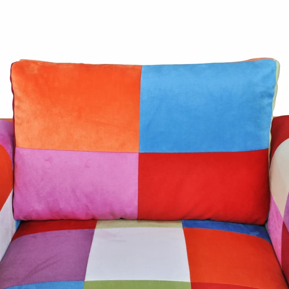vidaXL Πολυθρόνα Cube με Σχέδιο Patchwork και Πόδια Χρωμίου Υφασμάτινη