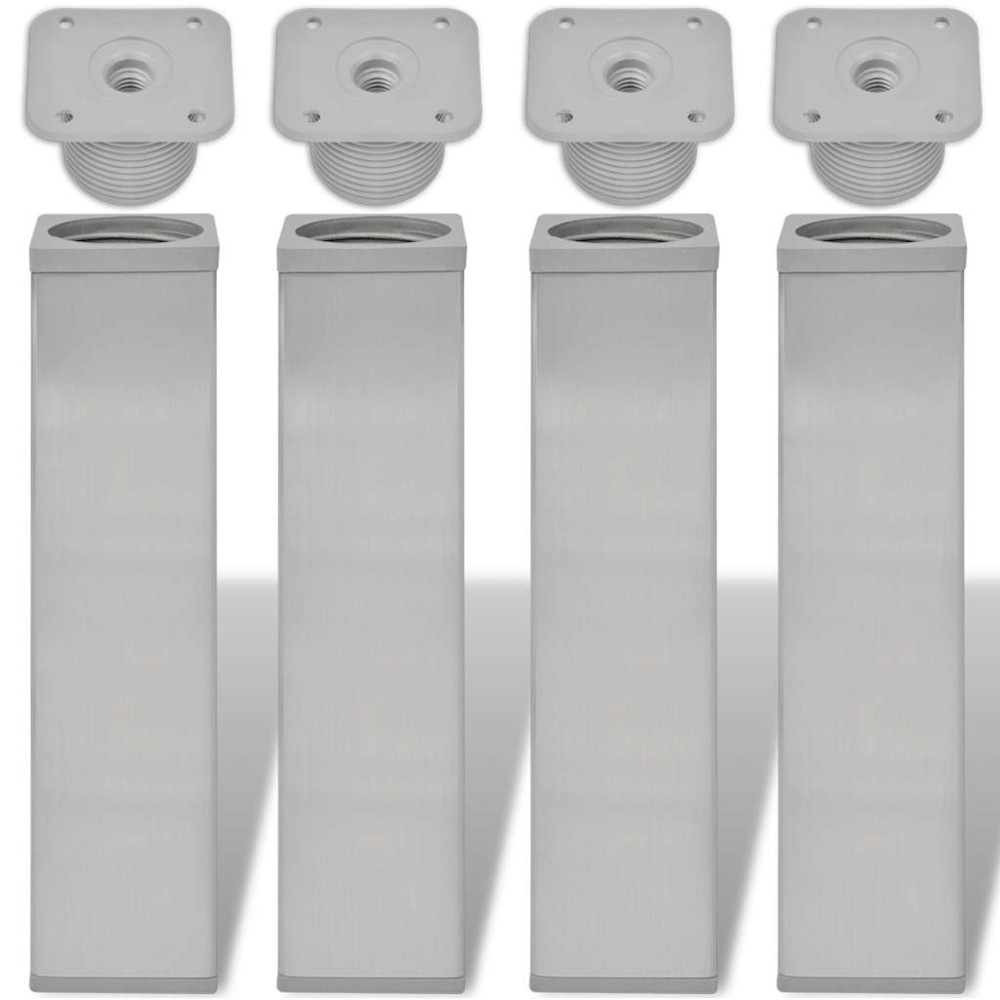 vidaXL Πόδια καναπέ 4 pcs Ασημί 38 x 38 x 180 mm Σίδερο