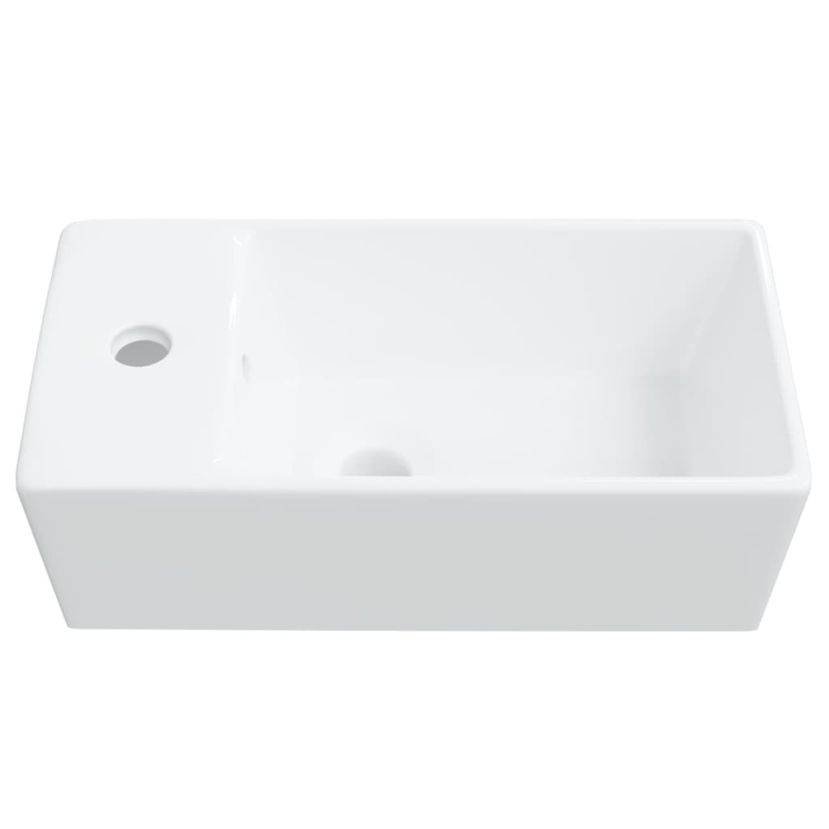vidaXL Νιπτήρας Λευκός 48 x 25 x 15 εκ. Κεραμικός