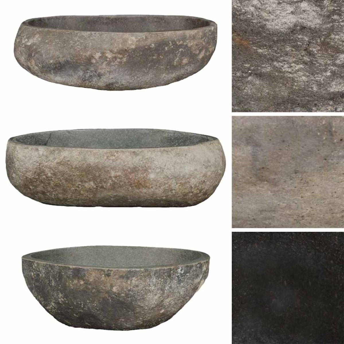 vidaXL Νιπτήρας River Stone Οβάλ 45-53 εκ.