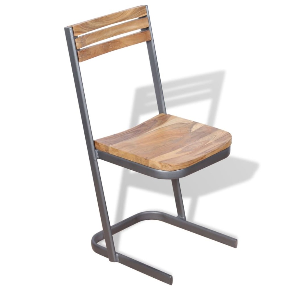 vidaXL Καρέκλες Τραπεζαρίας 2 τεμ. από Μασίφ Ξύλο Teak