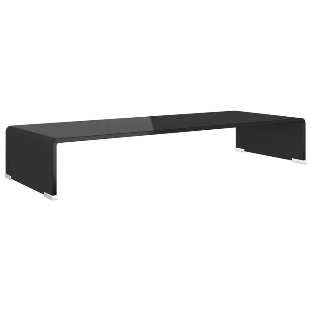 vidaXL Βάση Τηλεόρασης/Οθόνης Μαύρη 80 x 30 x 13 εκ. Γυάλινη
