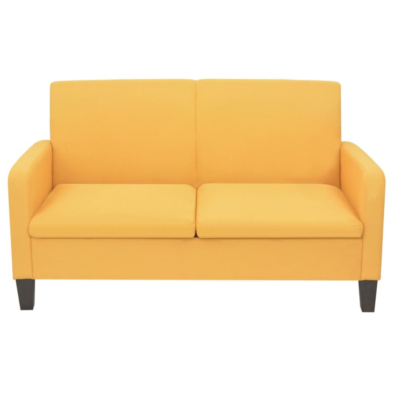 vidaXL Καναπές Διθέσιος Κίτρινος 135 x 65 x 76 εκ.