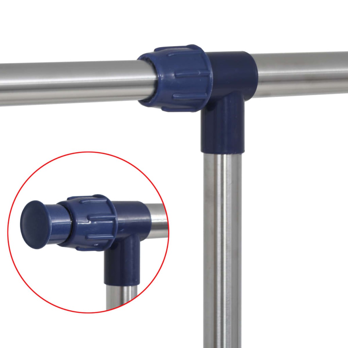 vidaXL Κρεμάστρα Δαπέδου Ρυθμιζόμενη Ασημί 165x44x150 εκ. Ανοξ. Ατσάλι