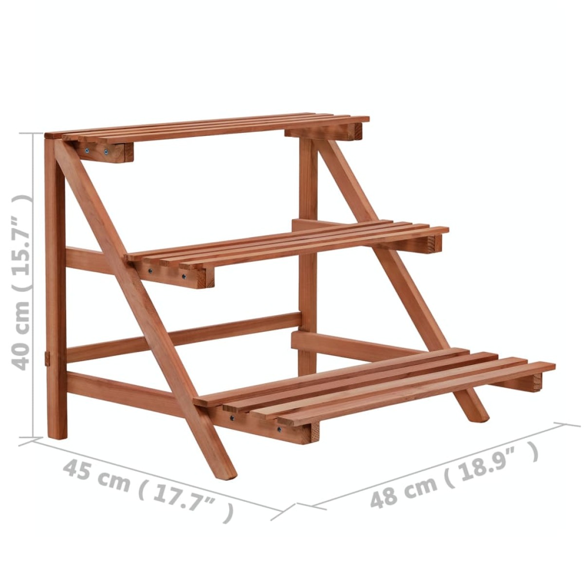 vidaXL Ραφιέρα Φυτών Τριώροφη 48 x 45 x 40 εκ. από Ξύλο Κέδρου