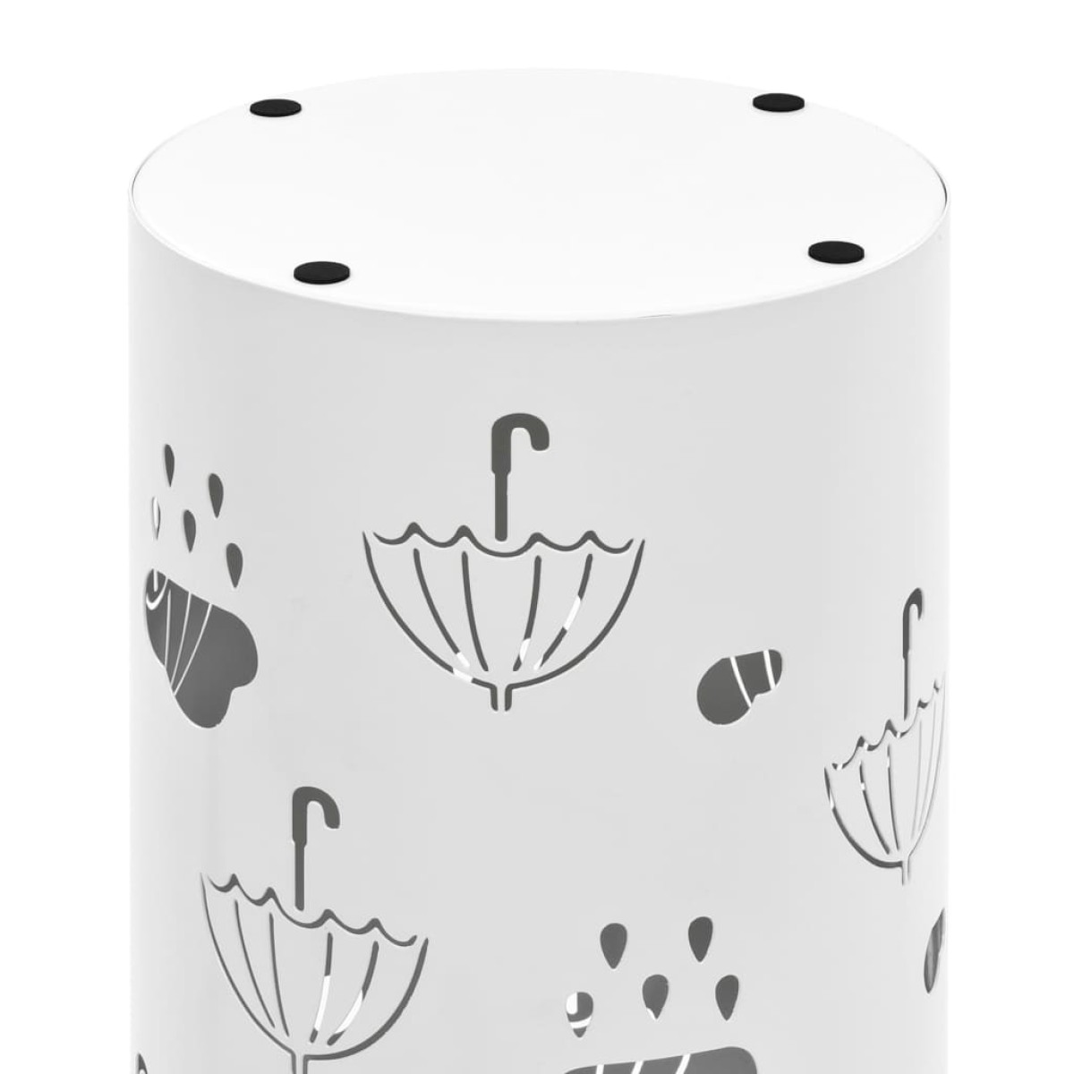 vidaXL Ομπρελοθήκη με Σχέδιο Ομπρέλες Λευκή Ατσάλινη