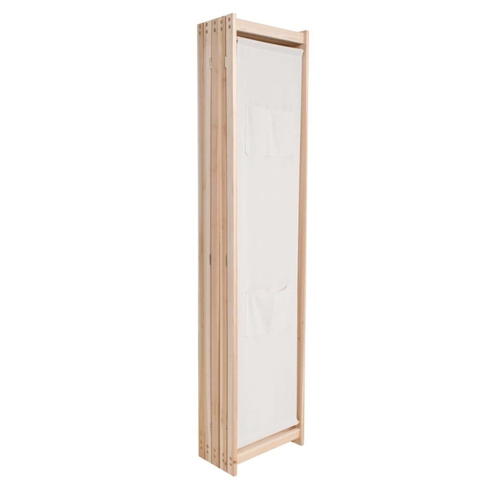 vidaXL Διαχωριστικό Δωματίου με 5 Πάνελ Κρεμ 200x170x4 εκ. Υφασμάτινο
