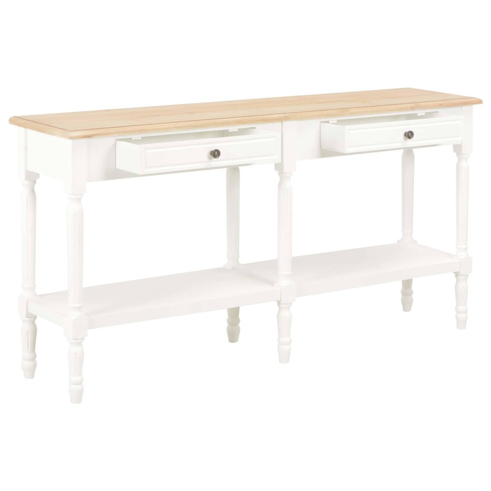 vidaXL τραπέζι με συρτάρι Λευκό ξύλο