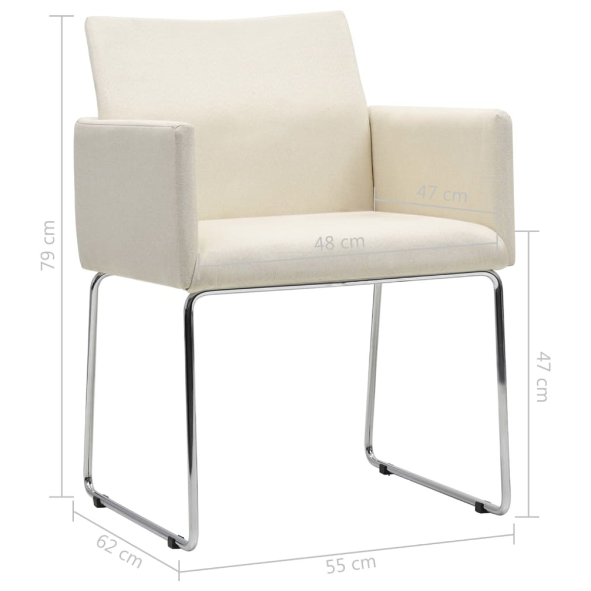 vidaXL Καρέκλες Τραπεζαρίας 4 τεμ. Λευκές Υφασμάτινες με Λινό Σχέδιο