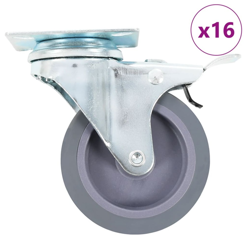 vidaXL Ρόδες Σταθερές 16 τεμ. 75 χιλ.