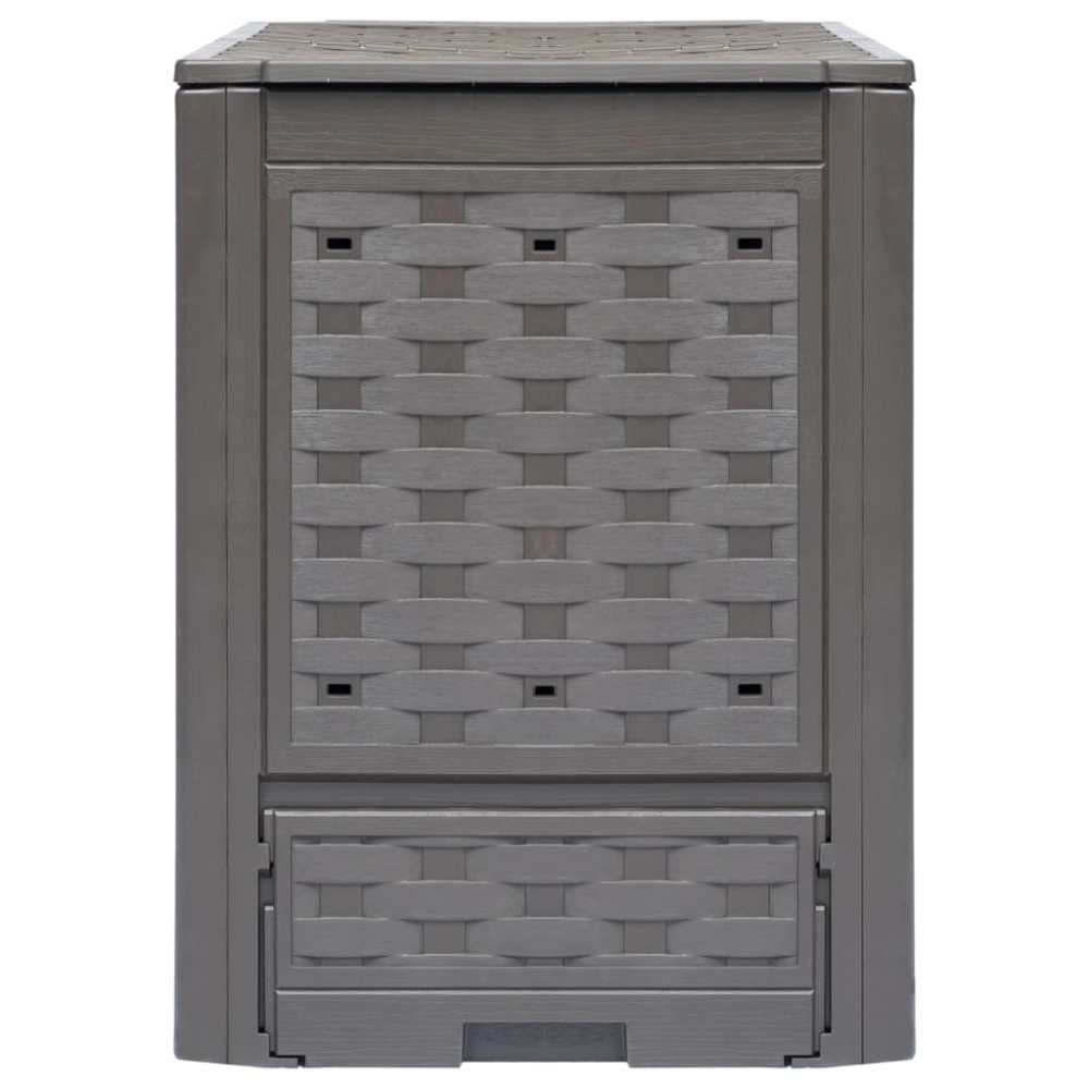 vidaXL Κομποστοποιητές 2 τεμ. Καφέ 60x60x83 εκ. 600 L Πλαστικό Ρατάν