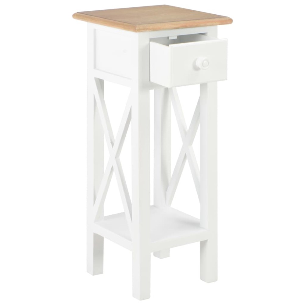 vidaXL Τραπεζάκι Βοηθητικό Λευκό 27 x 27 x 65,5 εκ. Ξύλινο