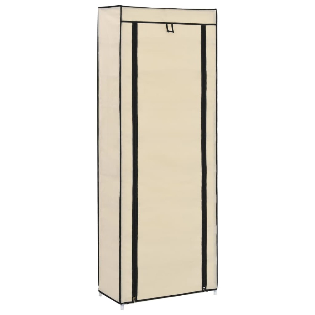 vidaXL Παπουτσοθήκη με Κάλυμμα Κρεμ 57 x 29 x 162 εκ. Υφασμάτινη