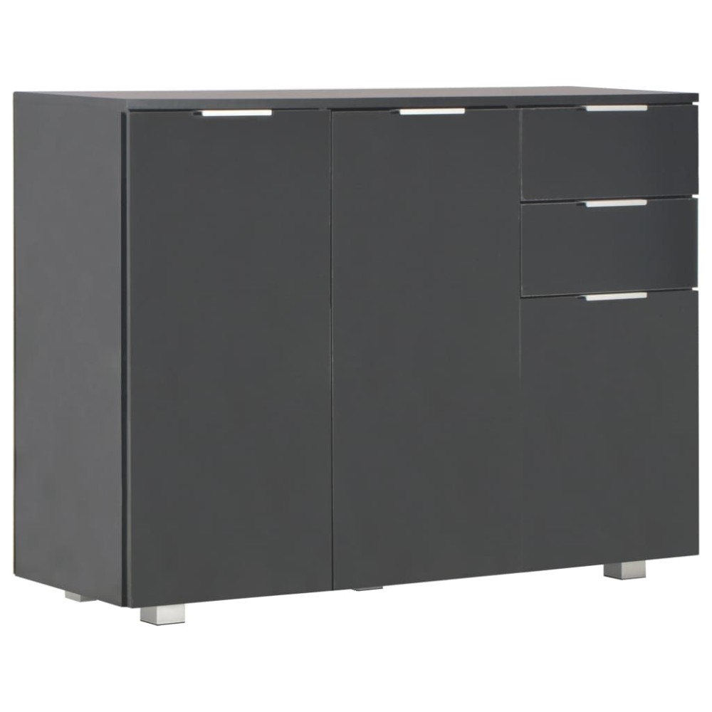 vidaXL Μπουφές Γυαλιστερός Μαύρος 107x35x80,5 εκ.