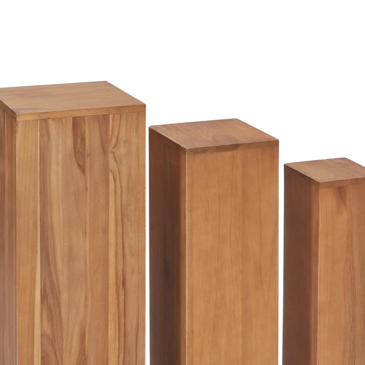 vidaXL Σετ Ανθοστήλες 3 Τεμαχίων από Μασίφ Ξύλο Teak