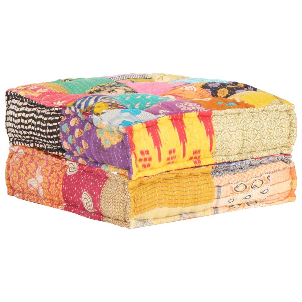 vidaXL Πουφ Patchwork 60 x 70 x 36 εκ. Υφασμάτινο