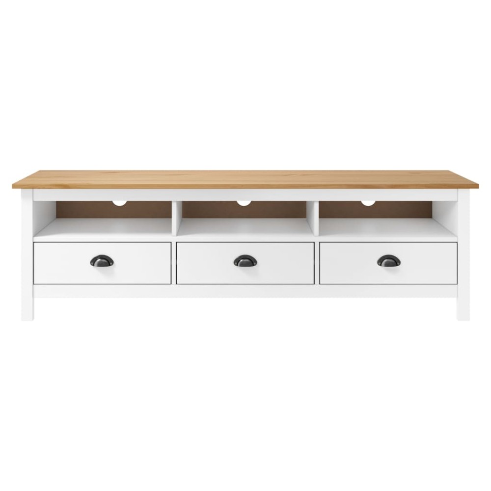 vidaXL Έπιπλο Τηλεόρασης Hill Λευκό 158x40x47 εκ. Ξύλο Πεύκου