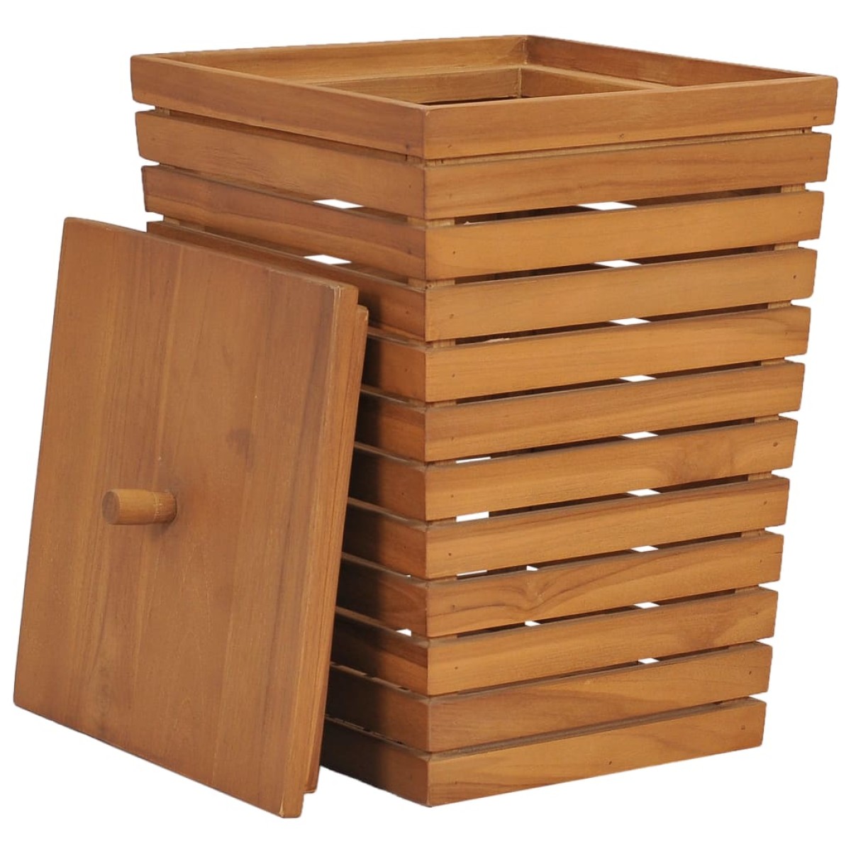 vidaXL Καλάθι Απλύτων 30 x 30 x 45 εκ. από Μασίφ Ξύλο Teak