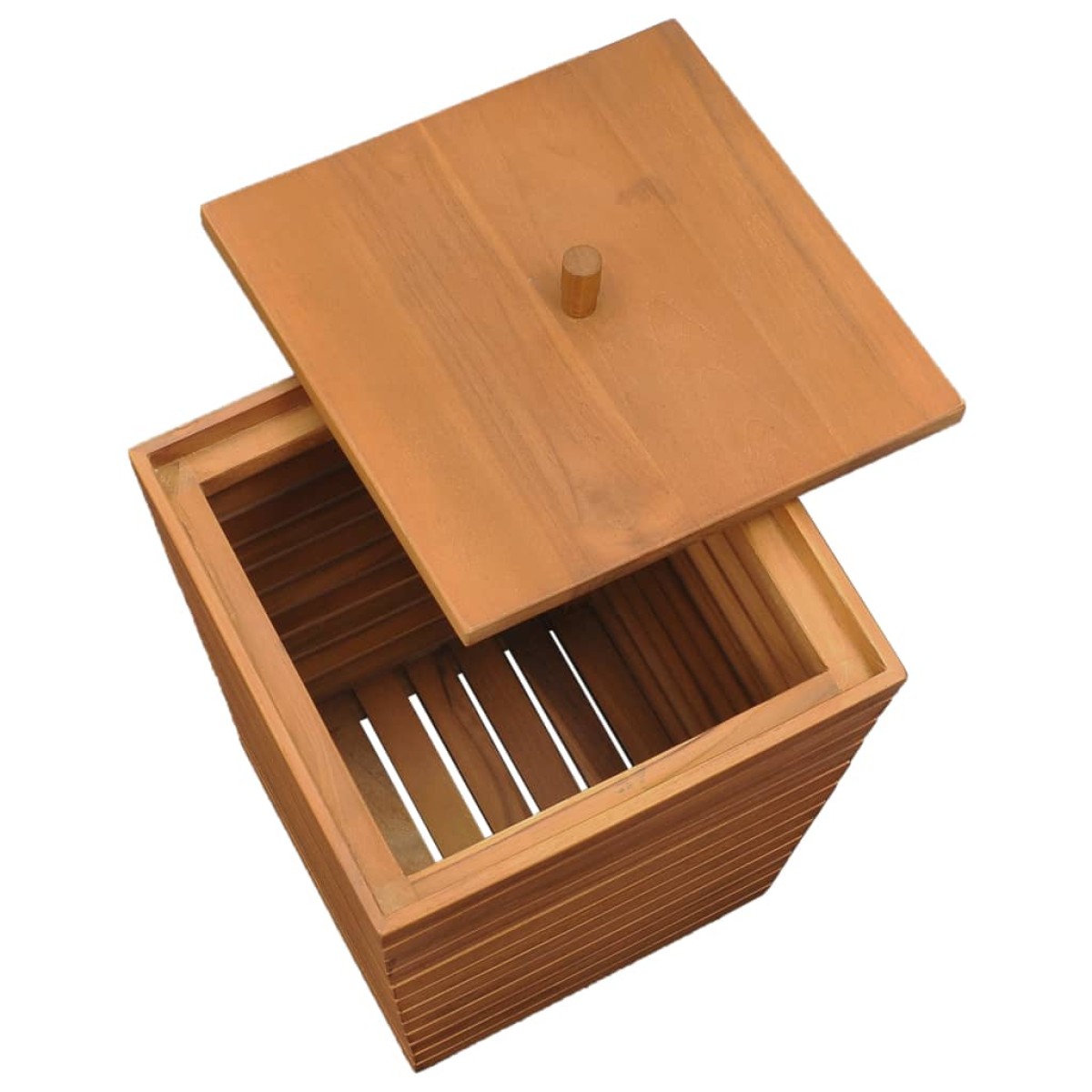 vidaXL Καλάθι Απλύτων 30 x 30 x 45 εκ. από Μασίφ Ξύλο Teak