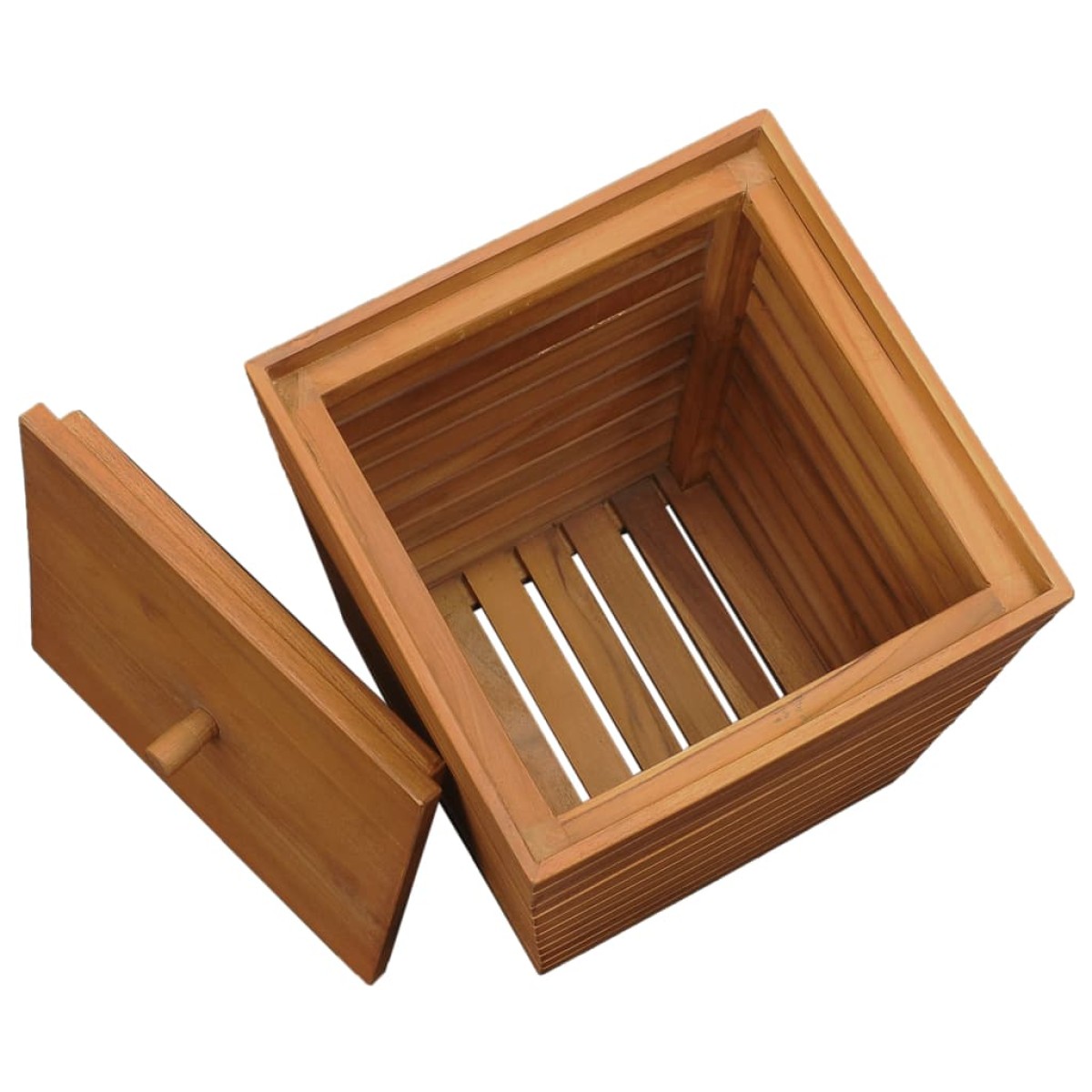 vidaXL Καλάθι Απλύτων 30 x 30 x 45 εκ. από Μασίφ Ξύλο Teak