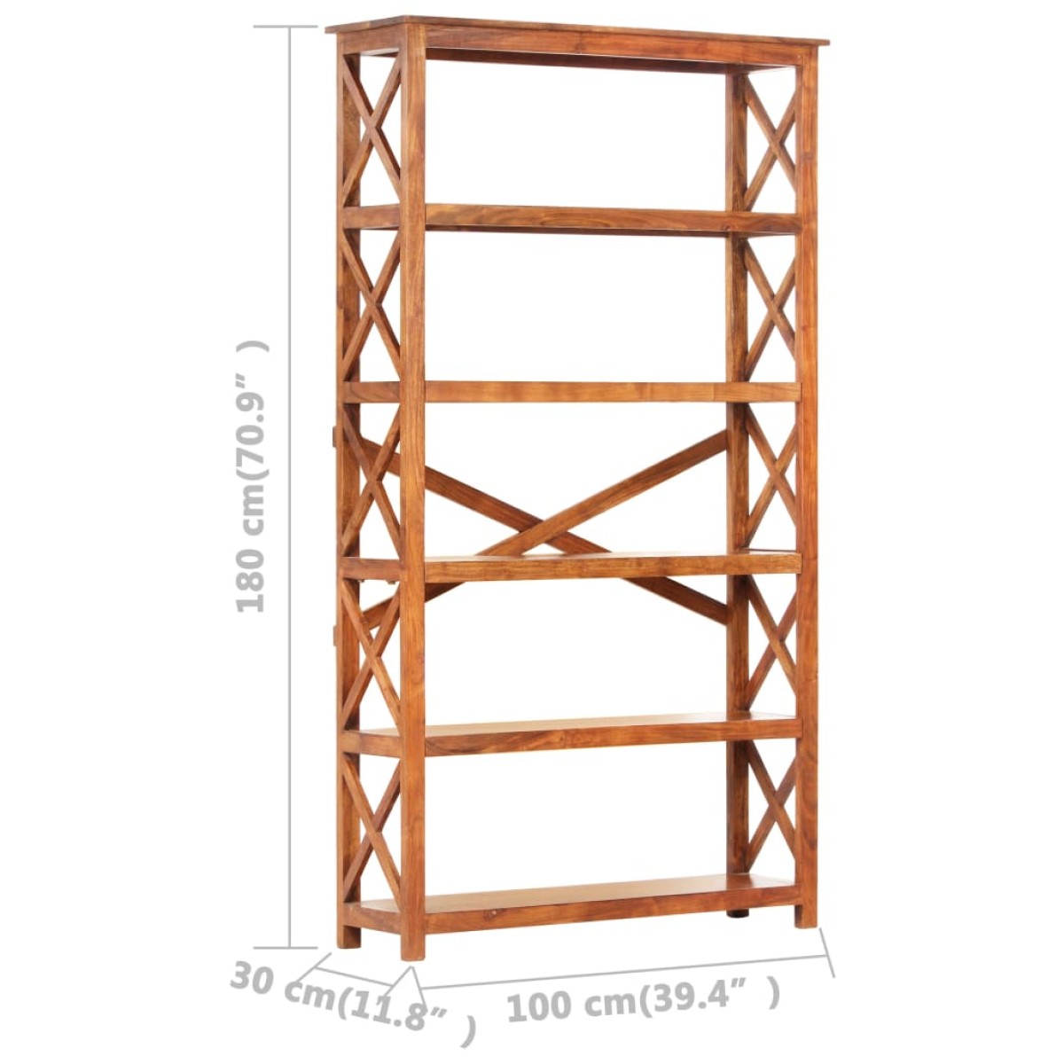 vidaXL Βιβλιοθήκη 100x30x180 εκ. Μασίφ Ξύλο Ακακίας με Μελί Φινίρισμα