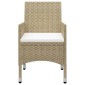 vidaXL Σετ Τραπεζαρίας Κήπου 7 Τεμαχίων Μπεζ