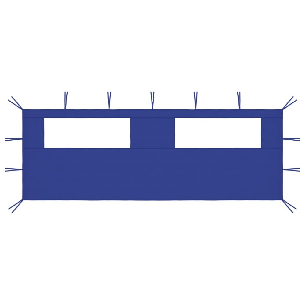 vidaXL Πλαϊνό Τοίχωμα για Κιόσκι με Παράθυρα Μπλε 6 x 2 μ.