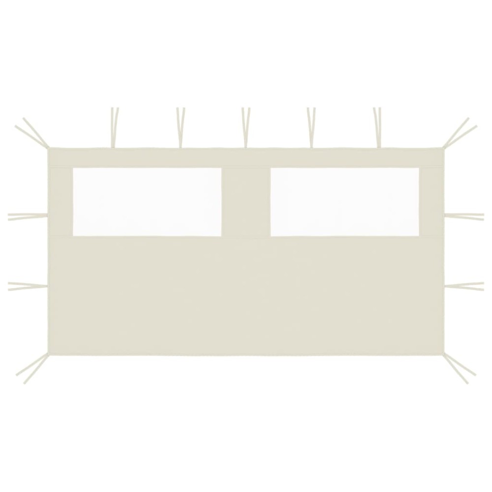 vidaXL Πλαϊνό Τοίχωμα για Κιόσκι με Παράθυρα Κρεμ 4 x 2 μ.