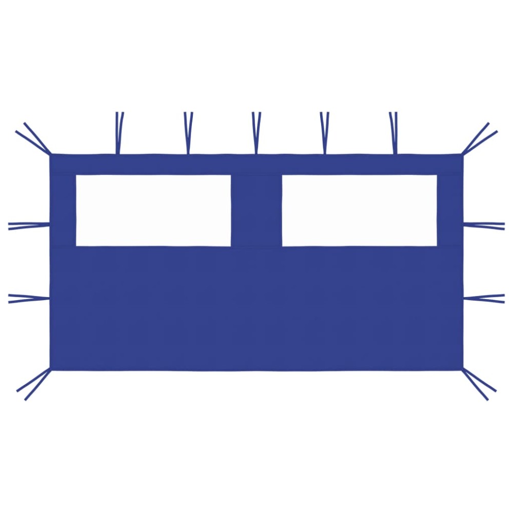 vidaXL Πλαϊνό Τοίχωμα για Κιόσκι με Παράθυρα Μπλε 4 x 2 μ.