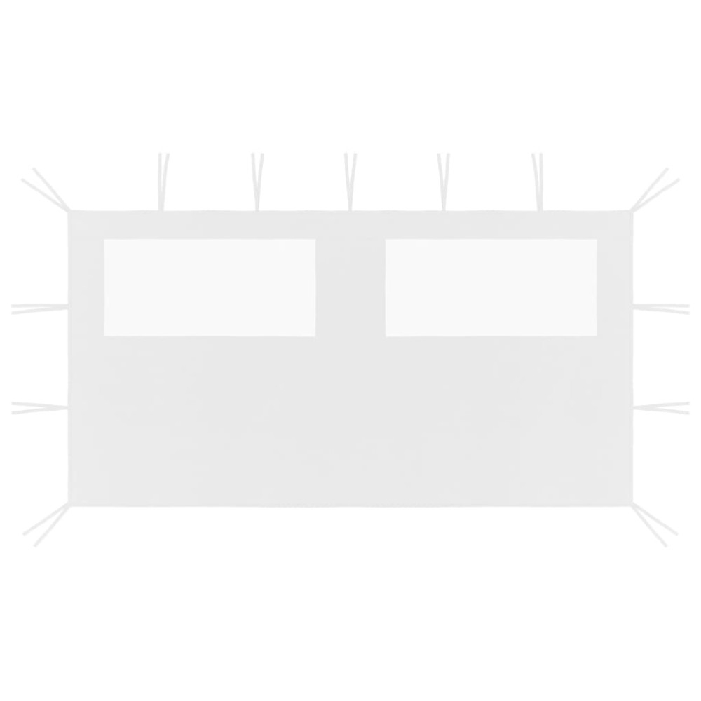 vidaXL Πλαϊνό Τοίχωμα για Κιόσκι με Παράθυρα Λευκό 4 x 2 μ.