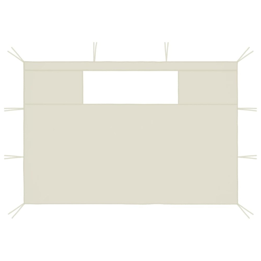 vidaXL Πλαϊνά για Κιόσκι με Παράθυρα 2 τεμ. Κρεμ