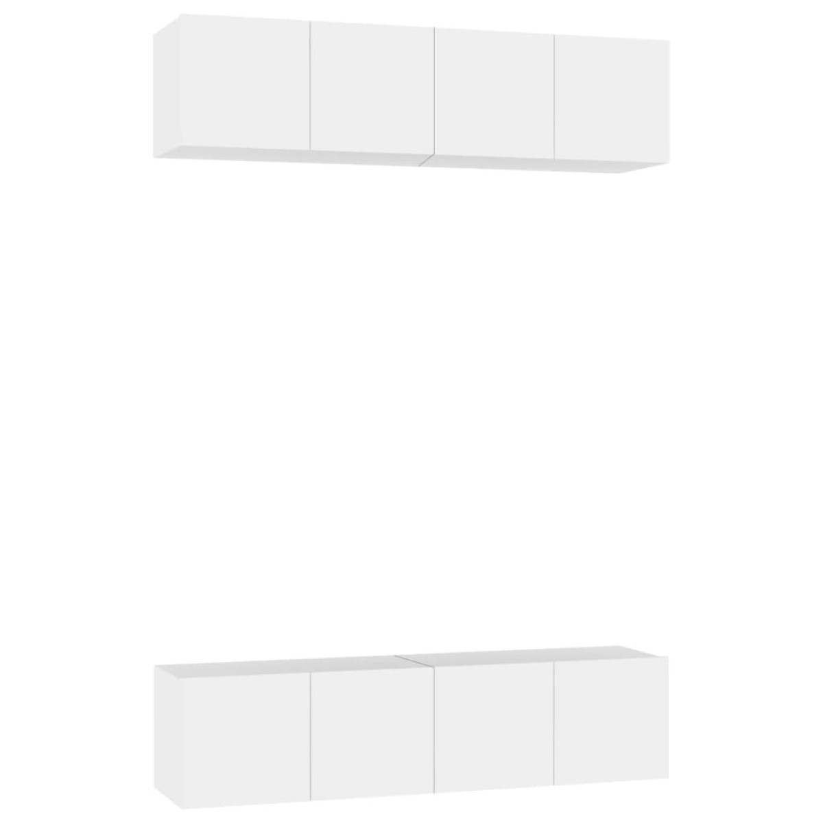 vidaXL Έπιπλα Τηλεόρασης 4 τεμ. Λευκά 60 x 30 x 30 εκ. από Μοριοσανίδα