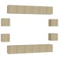 vidaXL Έπιπλα Τηλεόρασης Σετ 10 Τεμαχίων Sonoma Δρυς από Μοριοσανίδα