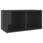vidaXL Έπιπλα Τηλεόρασης 2 τεμ. Γυαλ. Γκρι 72x35x36,5 εκ. Μοριοσανίδα