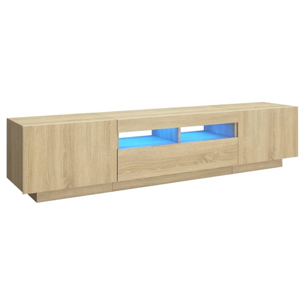 vidaXL Έπιπλο Τηλεόρασης με LED Sonoma Δρυς 180 x 35 x 40 εκ.