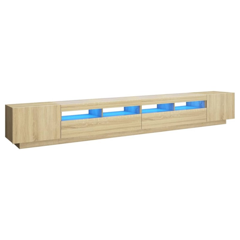 vidaXL Έπιπλο Τηλεόρασης με LED Sonoma Δρυς 300 x 35 x 40 εκ.