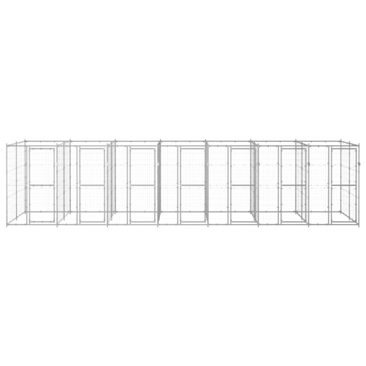 vidaXL Κλουβί Σκύλου Εξωτερικού Χώρου 16,94 μ² από Γαλβανισμένο Χάλυβα