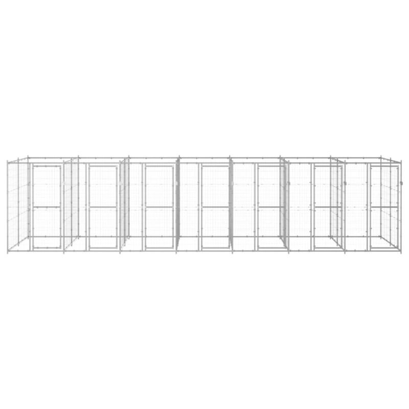 vidaXL Κλουβί Σκύλου Εξωτερικού Χώρου 16,94 μ² από Γαλβανισμένο Χάλυβα