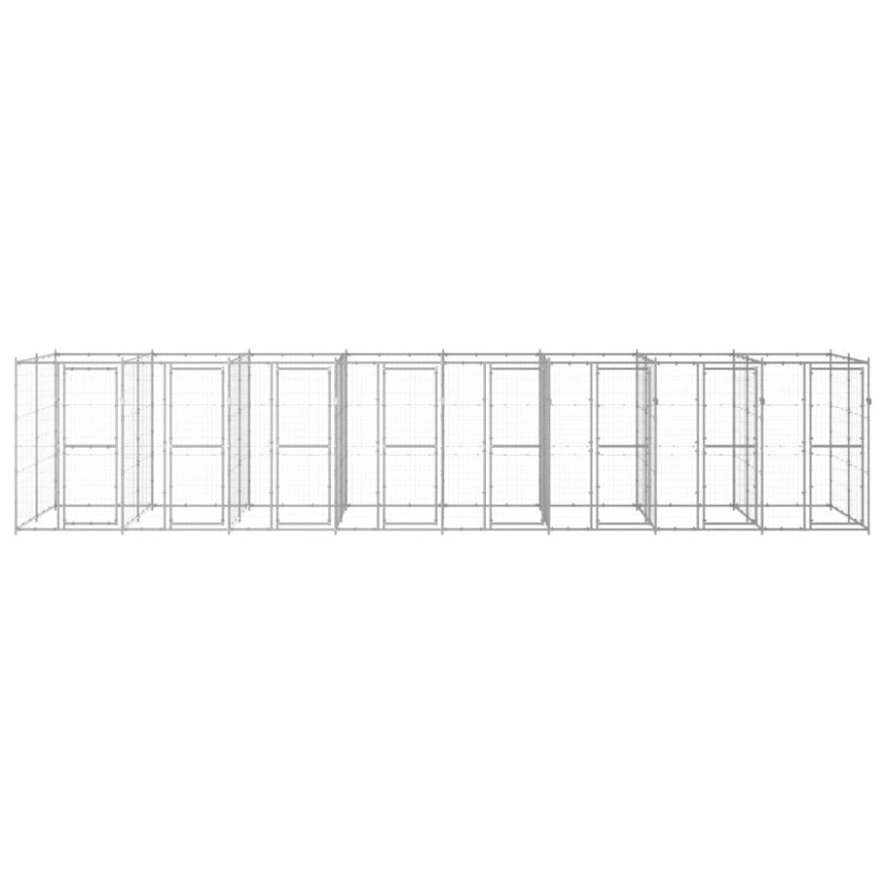 vidaXL Κλουβί Σκύλου Εξωτερικού Χώρου 19,36 μ² από Γαλβανισμένο Χάλυβα