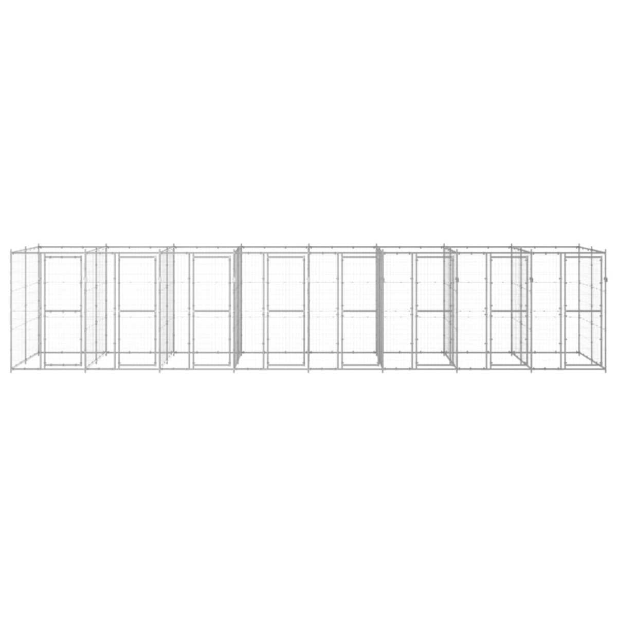 vidaXL Κλουβί Σκύλου Εξωτερικού Χώρου 19,36 μ² από Γαλβανισμένο Χάλυβα