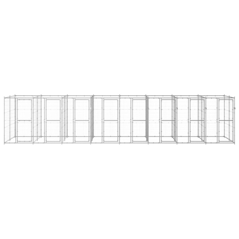 vidaXL Κλουβί Σκύλου Εξωτερικού Χώρου 19,36 μ² από Γαλβανισμένο Χάλυβα