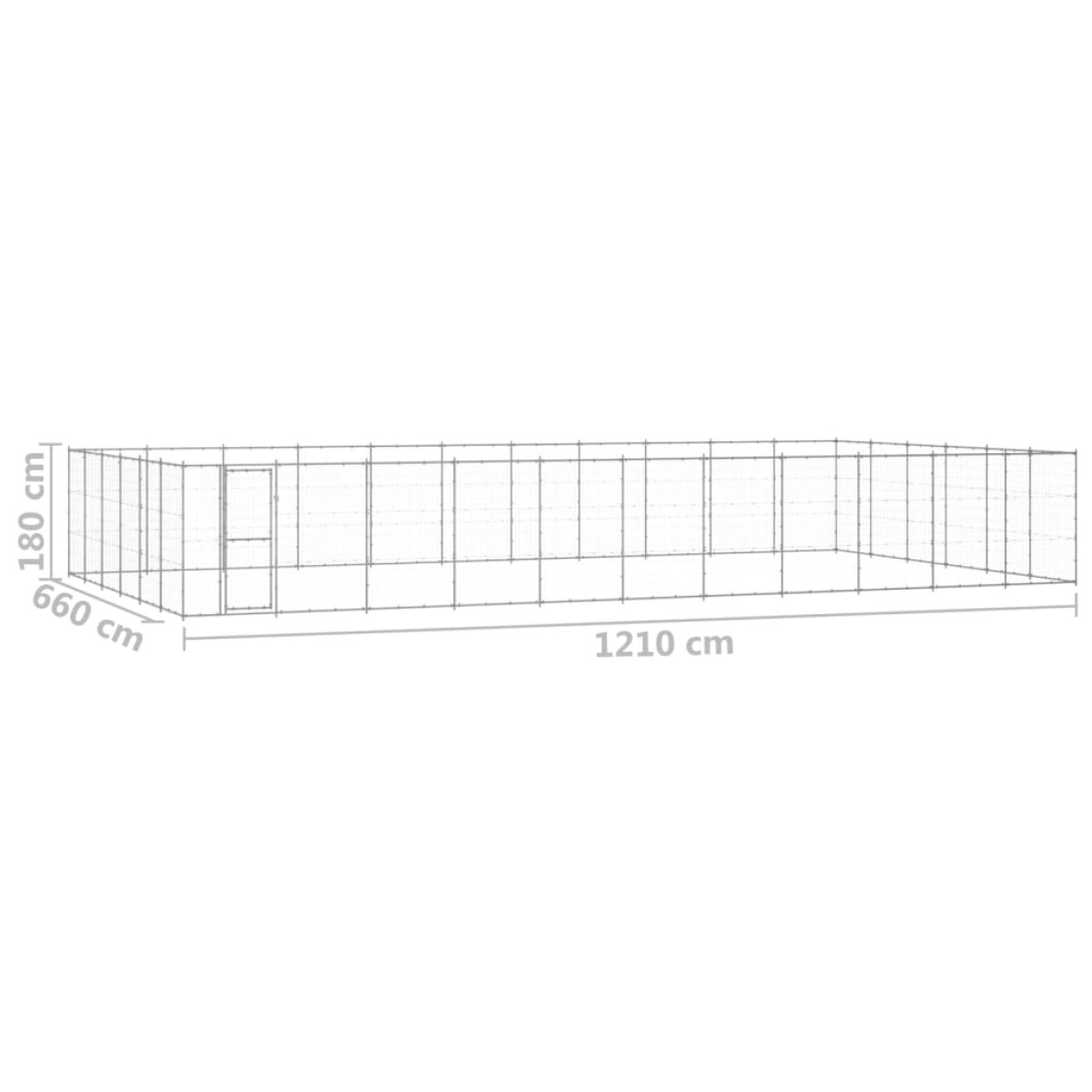 vidaXL Κλουβί Σκύλου Εξωτερικού Χώρου 79,86 μ² από Γαλβανισμένο Χάλυβα