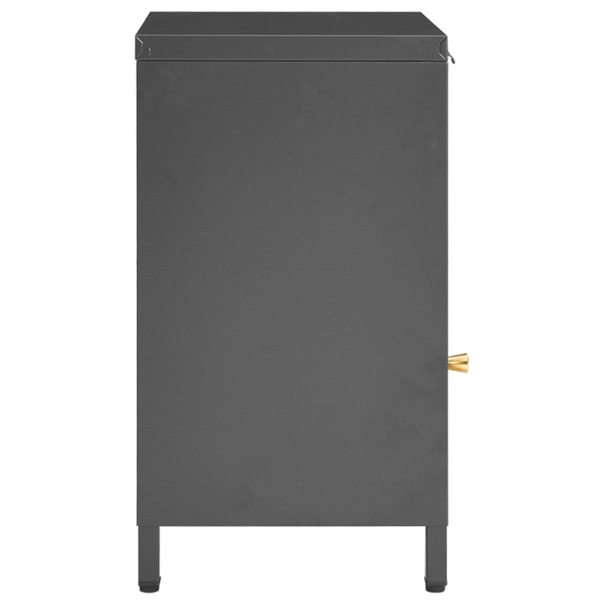 vidaXL Κομοδίνα 2 τεμ. Ανθρακί 40 x 30 x 54,5 εκ. από Ατσάλι / Γυαλί