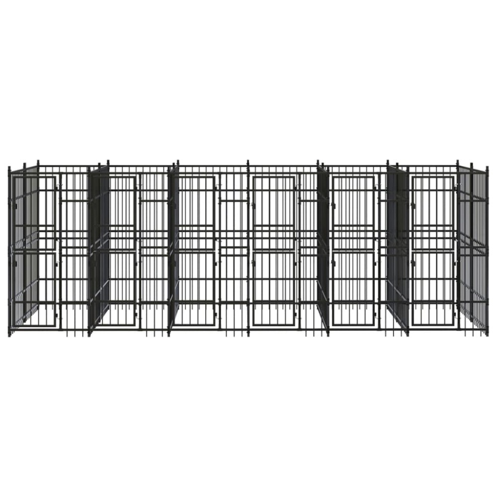 vidaXL Κλουβί Σκύλου Εξωτερικού Χώρου 11,06 μ² από Ατσάλι